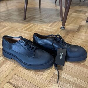 BOSS Men's Navy Leather shoes men’s 9